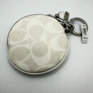 NWT Coach Signature coated canvas Pouch, CG762 key chain/ bag charm!